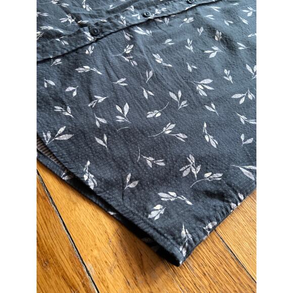 14th & UNION Trim Fit Gray Textured Floral Button Down Shirt sz XL - Picture 5 of 11